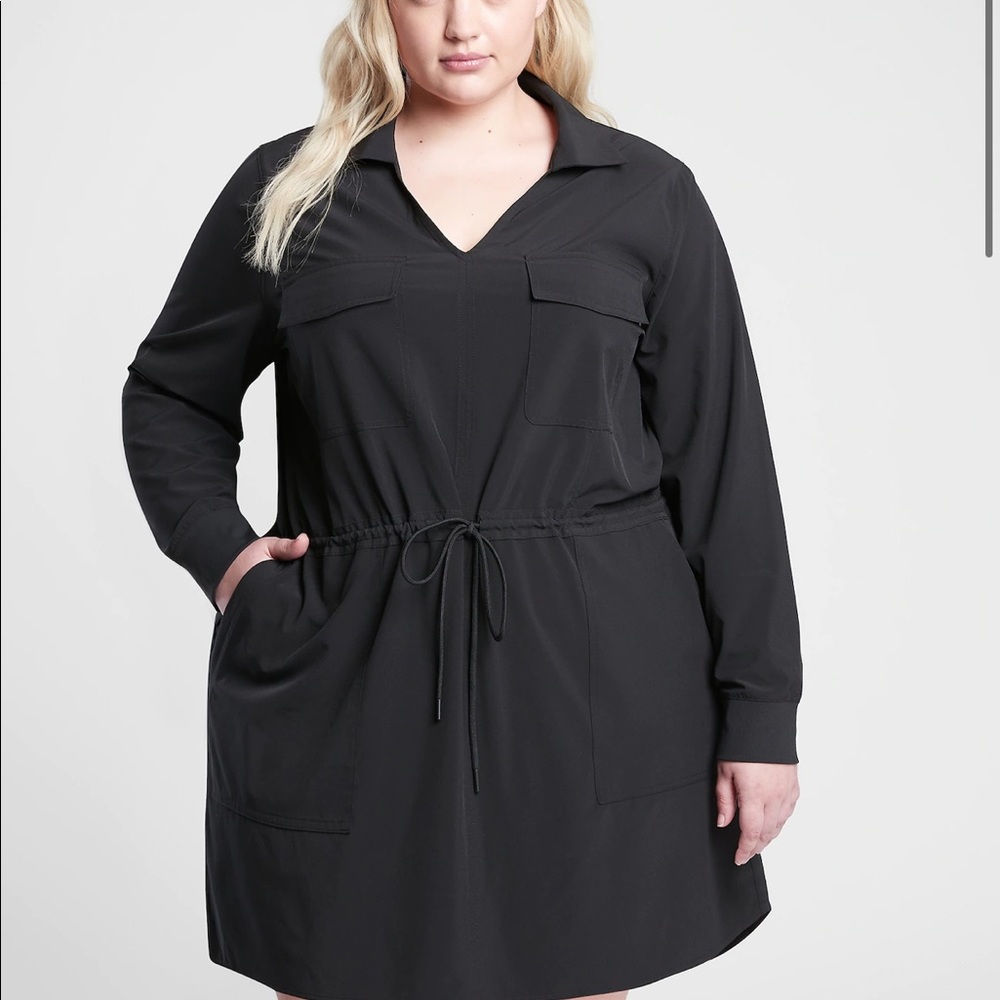 Athleta black zuma shirt dress size 1X | excellent pre-owned condition